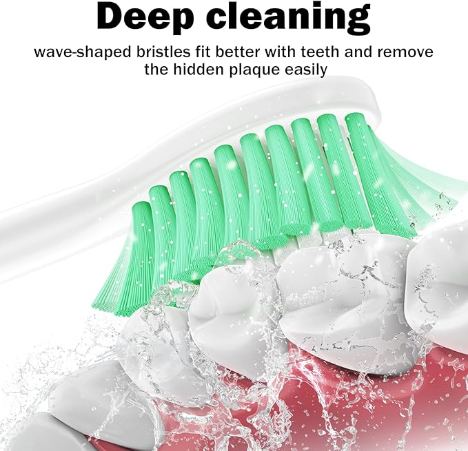 Toothbrush Heads for Philips Sonicare Replacement Brush Heads Medium Soft Dupont Bristles Electric Toothbrush Replacement Heads Fit E-Series Essence Xtreme Elite Advance and CleanCare, 6 Pack