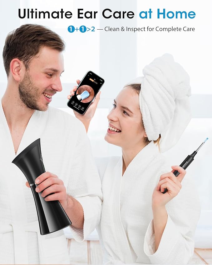 Ear Wax Removal Kit with Camera – Ear Cleaner Tool for Safe & Effective Ear Care – Includes Ear Camera for Visual Inspection & Gentle Ear Irrigation System – Complete Ear Cleaning Solution | Complete Ear Cleaning Kit, Visual, Waste Collection Tank, Ove...