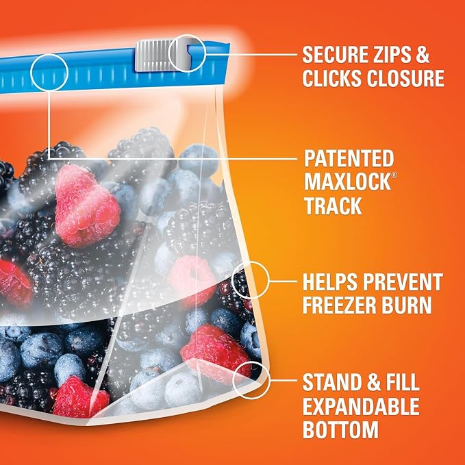 Hefty, 1 Hefty Slider Bags, Quart, 20 CT, 1 Freezer Slider Bags, Quart, 15 CT, 1 Freezer Slider Bags Gallon, 25 CT, 1 Slider Bags Half Gallon, 32 CT (Variety Pack)