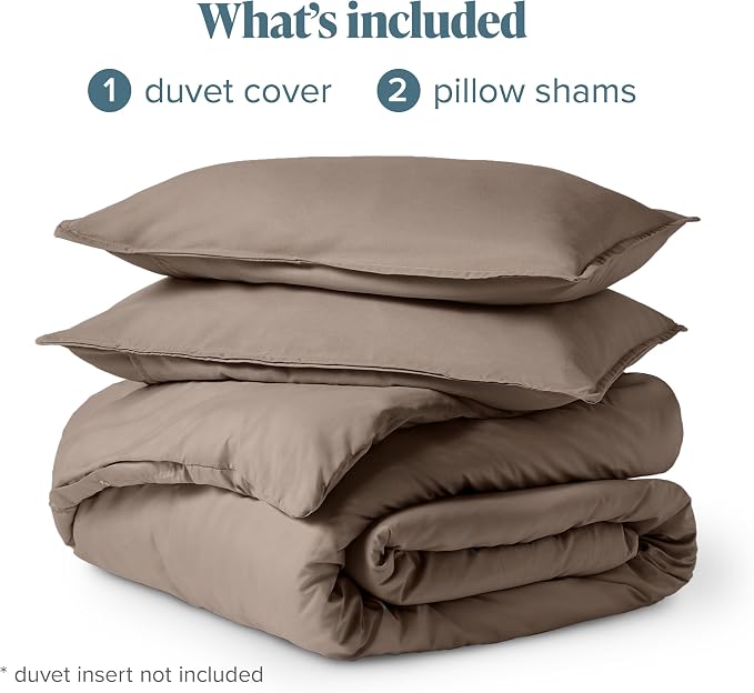 Bare Home Bedding Duvet Cover Queen Size - Premium 1800 Super Soft Collection - Lightweight, Cooling Duvet Cover - Soft Breathable Bedding (Queen, Taupe)