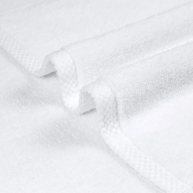 Amazon Basics 8-Pack Soft, Highly Absorbent, Quick-Dry Hand Towels, 100% Cotton, 28" x 16", White