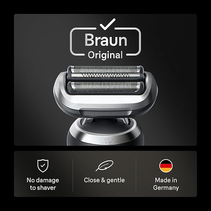 Braun Series 7 Electric Shaver Replacement Head, Easily Attach Your Shaver Head for a Shave as efficient as Day one, Compatible with New Generation Series 7 Shavers, 74S, Silver