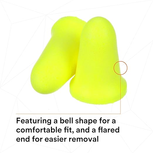 3M Ear Plugs, 200 Pairs/Box, E-A-Rsoft FX 312-1261, Uncorded, Disposable Foam Earplugs, Noise Reduction Rating NRR 33, Drilling, Grinding, Machining, Sawing, Sanding, Welding, 1 Pair per Poly Bag