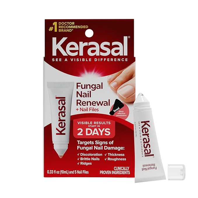 Kerasal Nail Renewal, Restores Appearance of Discolored or Damaged Nails, 0.33 fl oz (Packaging May Vary)