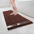 Muddy Mat® | Chenille Bathroom Rugs Quick Dry Microfiber Mats Non Slip Washable, Extra Thick, Soft and Highly Absorbent Bath Mats for Bathroom, Kitchen, and Shower Floor - Brown 24"x59"