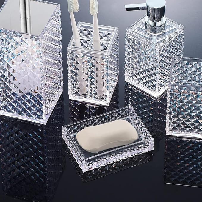 Bathroom Toiletries Set Diamond Hand Sanitizer Bottle Kit Toothbrush Cup Holder Supplies