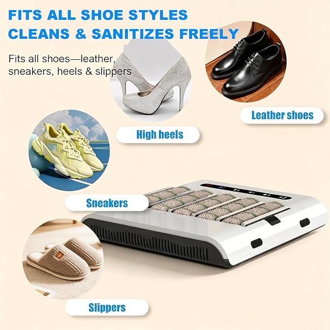 Rechargeable Automatic Shoe Sole Cleaner, 1000Pa Suction Waterless Brush, Smart Sensor Hands-Free for Home Entryway Upgrade
