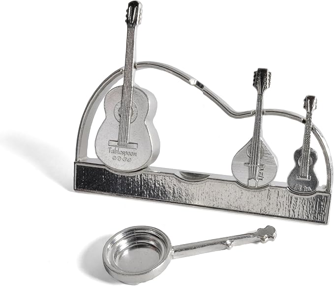 Pewter Americana Measuring Spoons with Stand, Handmade in the USA