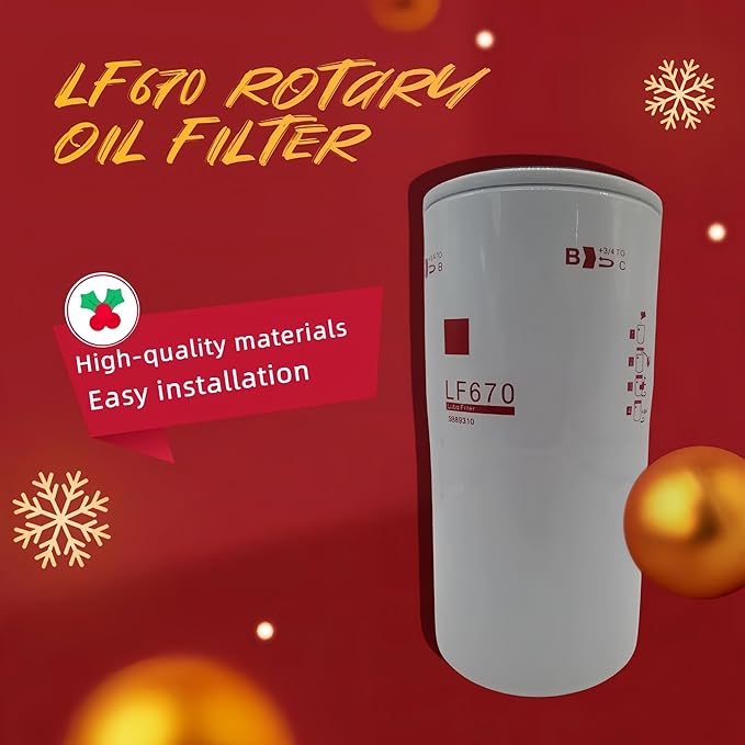 6/PACK LF670 Rotary Oil Filter Compatible with Cummins QSK60-GS3 KTA50 K50 QST30 SERIES KTA50-C QST30-G2 NTC SERIES Engine.