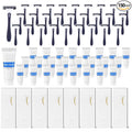 Hushee Shave Kit Bulk Travel Shaving Cream Disposable Twin Blade Razors and Cream Individually Wrapped Smooth Razor with Clear Cap Toiletries for Hotel Shelter Camping Travel Homeless (100 Pack)