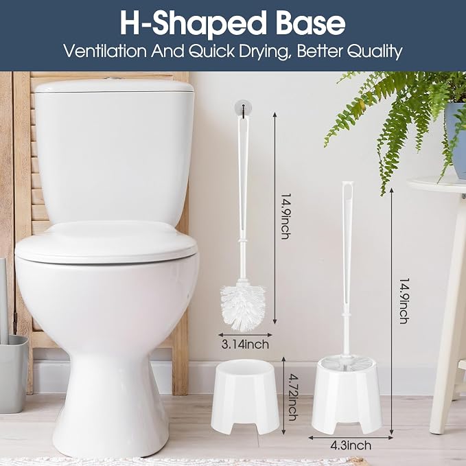 Mimorou 24 Sets Toilet Brushes and Holders Set White Toilet Bowl Brushes for Bathroom Scrub with Plastic Holders for Bathroom Cleaning Accessories