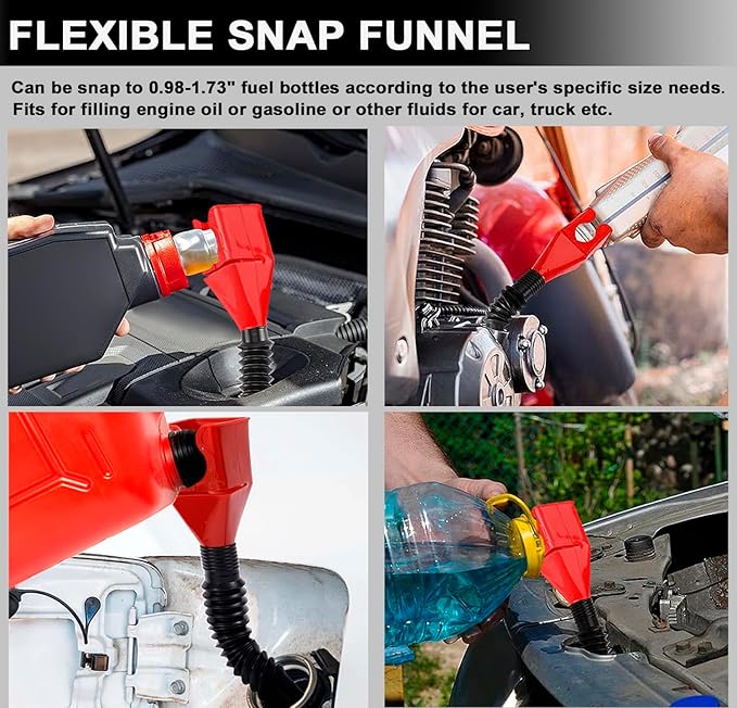 6Pcs Oil Filter Pliers Set, Universal Oil Filter Wrench with Oil Funnel, 10" & 12" & 14" & 16" Premium Oil Filter Removal Tool From 1-1/4" to 8-1/2"
