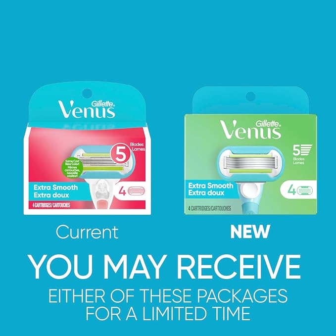 Gillette Venus Extra Smooth Womens Razor Blade Refills, 4 Count, Designed for a Close, Smooth Shave