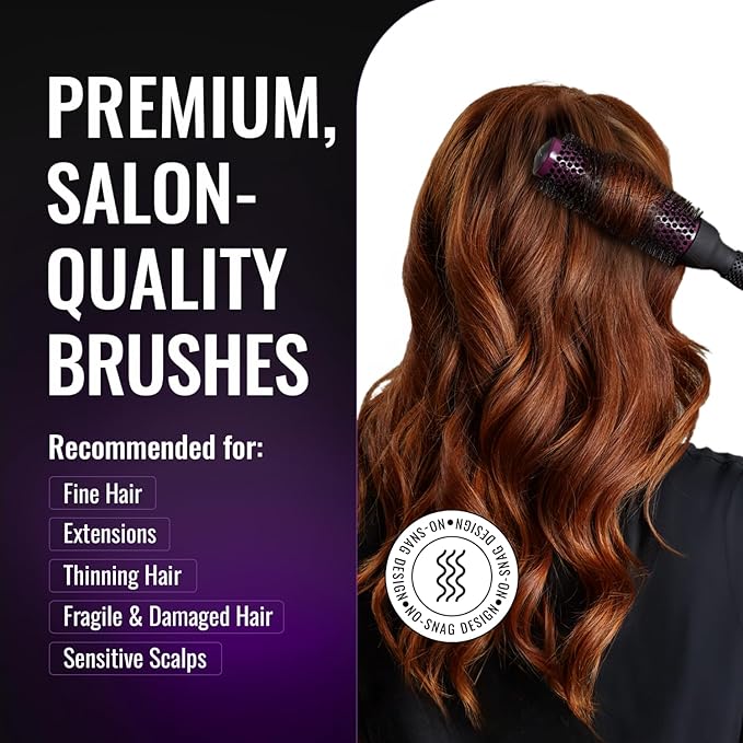 ERGO Super Gentle Round Brush for Blow Out - Salon Quality Hair Styling for Women - Roller for Wet and Dry Hair - Volumizing Care Blowout - ERG53: 2"