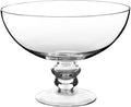 CYS EXCEL Glass Decorative Footed Bowl (H:6" D:8") | Fruit Display Terrarium Compote Vase Kitchen Table Centerpiece