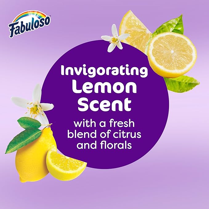 Fabuloso Multi-Purpose Cleaner 2X Concentrated, Refreshing Lemon- 56 fl oz(Pack of 6)
