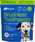 Ark Naturals Brushless Toothpaste Dog Dental Chews - Medium Breeds (18 ct) | Vet Formulated Dog Dental Chew with Toothpaste Center - Freshens Breath, Reduces Plaque & Tartar