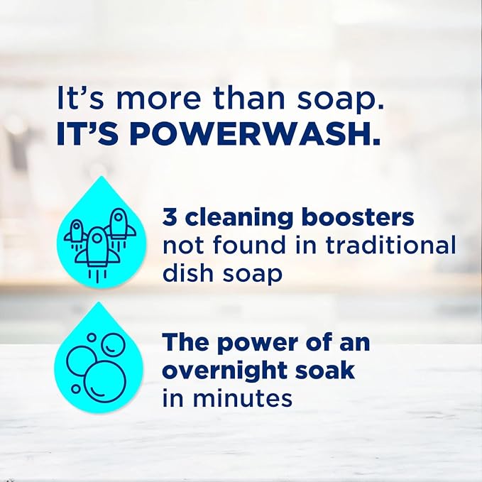 Dawn Powerwash Spray Refill Dish Soap, 4 Pack 16 Fl Oz Dawn Platinum Fresh Scent Dishwashing Liquid, Heavy Duty Power Wash Refills Bundle with Scotch-Brite Heavy Duty Scrub Sponge