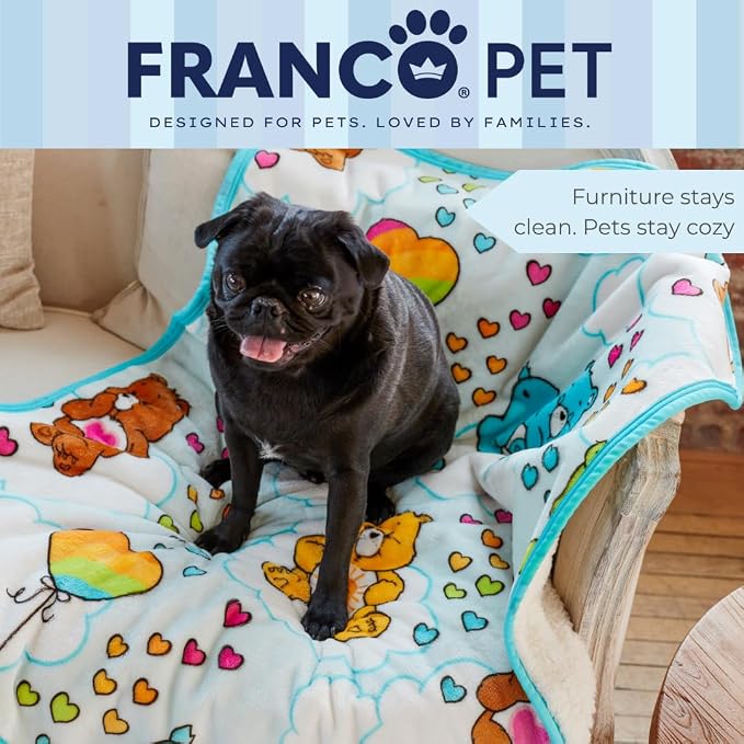 Care Bears Waterproof Dog Bed Cover, Large 30x40 Pet Blanket for Furniture Bed Couch Sofa, (Officially Licensed) by Franco