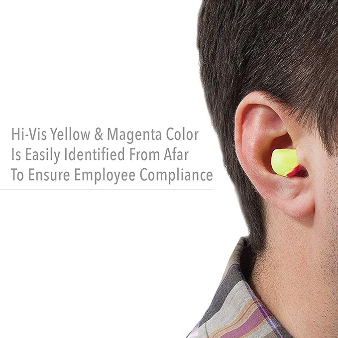 HOWARD LEIGHT Honeywell Home by Laser Lite High Visibility Disposable Foam Earplug Refill for Leight Source 500 Dispenser, 500 Pairs (LL-1-D), Magenta/Yellow