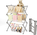 BAKON Clothes Drying Rack Foldable for Laundry, Collapsible Portable Drying Rack Clothing for Hanging Clothes Towel, Space Save for Indoor Outdoor Travel (Gray)