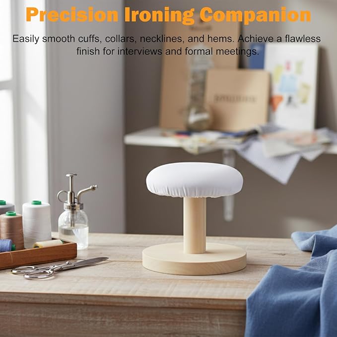 Tabletop Ironing Board Padded Small Ironing Board with Wooden Base, Chest & Sleeve Ironing Boards for Tailor, Household, Laundry Room, Apartment (Small)