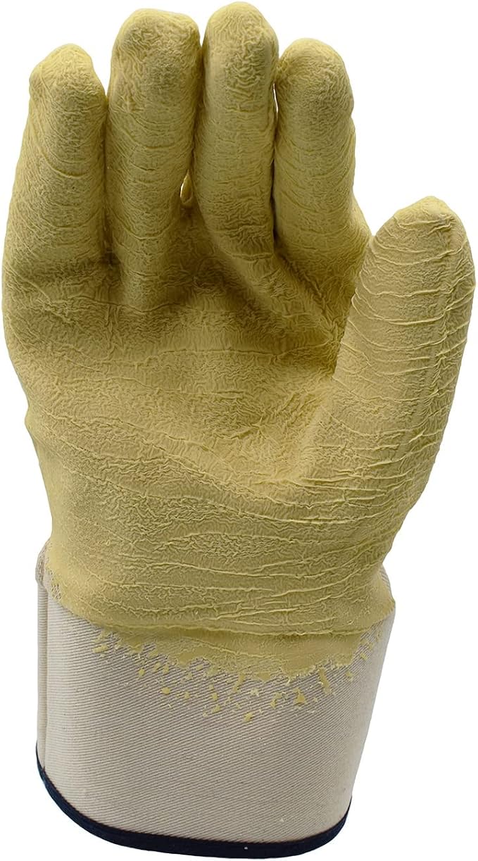 Cordova 5600 Ruffian Premium Rubber Dipped Gloves, Canvas Lined, Crinkle Finish, Safety Cuff, Large, 12-Pack Bulk Work Gloves