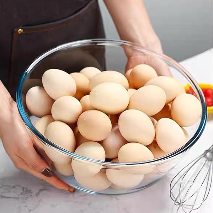 6.5Quart Large Glass Bowl with Lid for Sourdough Bread Making, 12.3 Inch Clear Glass Salad Cooking Bowls for Kitchen Salad Bread Storage, For Prepping, Marinating & Brining Kimch