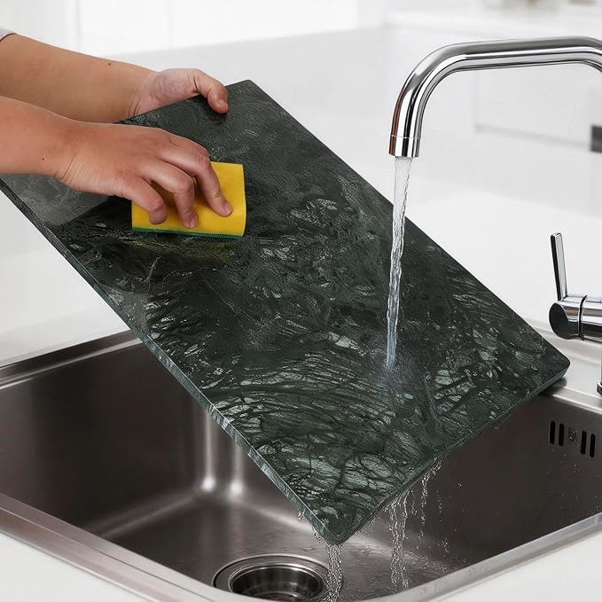 Marble Cutting Board for Kitchen 20×16 Inch green | Natural stone, 0.59" thick, non-slip feet, stay cool for dough/butter, ideal for pastry, cheese, charcuterie, pizza, bread