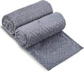 JML Microfiber Bath Towels Set of 2, Grey Diamond, 30" x 60" | Oversized, Soft, Super Absorbent,Fast Drying, Perfect for Shower, Sauna,Gym, Fitness, Yoga