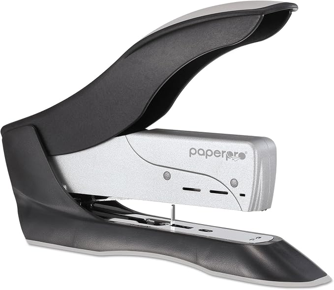 Bostitch Office inHANCE+100 Heavy Duty Stapler - Two Fingers, No Effort, Spring Powered Stapler - 100 Sheets, Gray (1300)