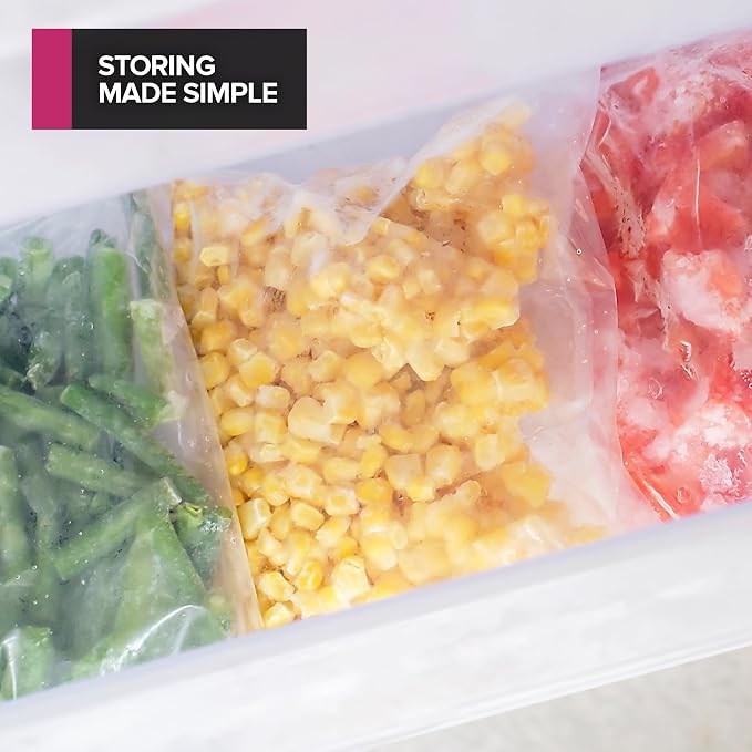 480 Count 2 Gallon Freezer Bags Double Zipper Resealable Plastic Storage Bags for Food Bulk Pack with Dispensing Box