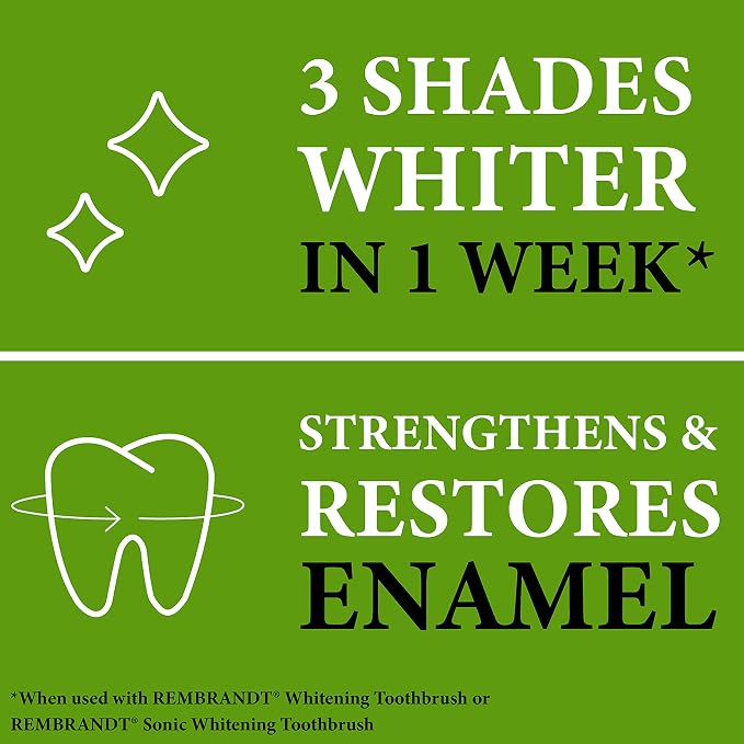 Rembrandt Deeply White + Peroxide Whitening Toothpaste, Peppermint Flavor, 3.5-Ounce (Pack of 2) (Packaging may Vary)