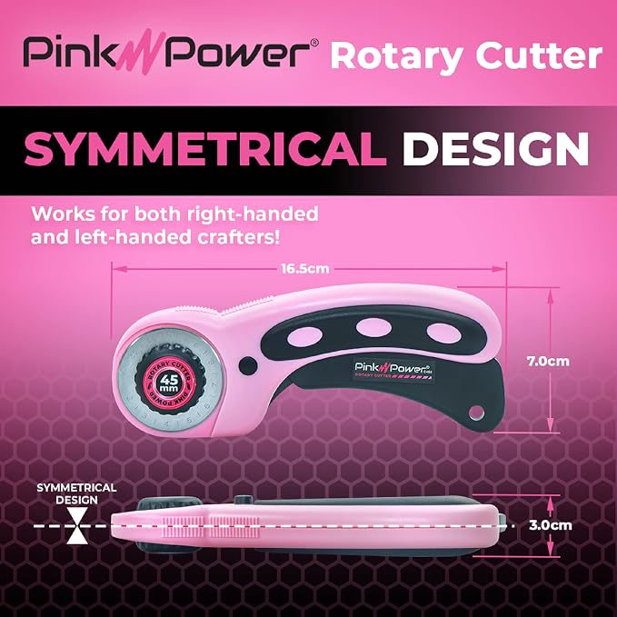 Pink Power Electric Fabric Scissors for Crafts, Sewing, Cardboard, Carpet & Scrapbooking - Heavy Duty Cutting Tool, Automatic Cordless Electric Scissors Fabric Cutter & Rotary Cutter Set (Aqua Splash)
