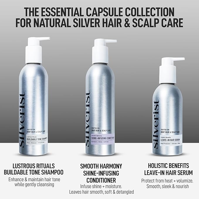 Holistic Benefits Leave-In Hair Serum- For Heat Protection, Volume & Hydration, Crafted for Gray Hair & Scalp Care, Silicone-Free Hair Serum with Niacinamide & Hyaluronic Acid- 5.55 fl. oz