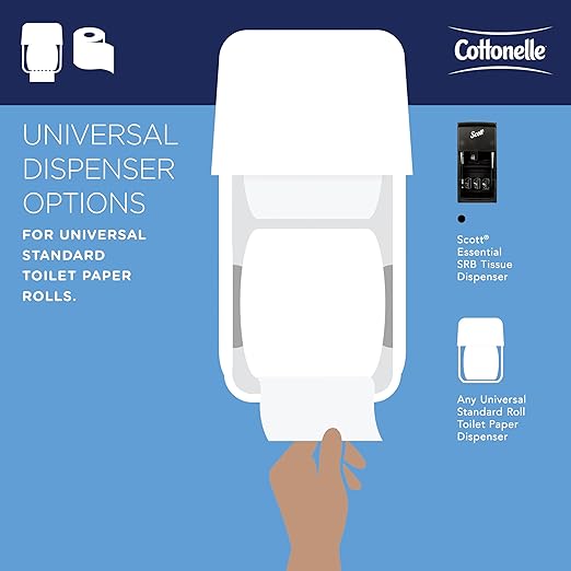 Cottonelle® Professional CleanCare Standard Roll Bulk Toilet Paper (58696), 2-Ply, White, Individually Wrapped (400 Sheets/Roll, 40 Rolls/Case, 16,000 Sheets/Case)