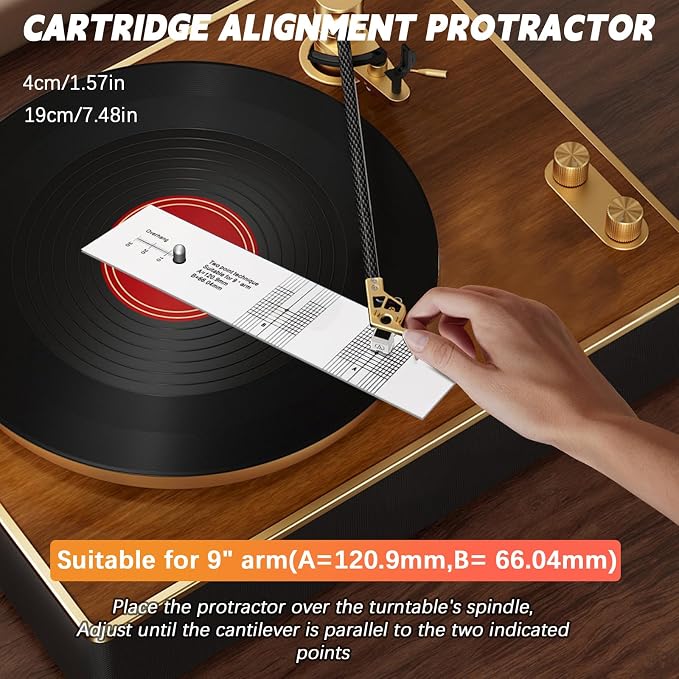 11-in-1 Vinyl Record Cleaning Kit,Turntable Cartridge Alignment Kit with Digital Scale,Azimuth Ruler,Alignment Protractor,Spirit Level,Velvet Brush,Nano Fiber Brush,Stylus Brushes,Cleaning Cloth