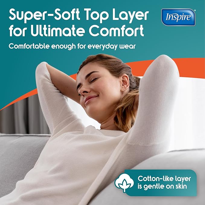 Inspire Ultra Absorbency Incontinence Booster Pads | Absorbs Over 4 Cups! | for Women or Men, Adhesive Strip Use in Incontinence Underwear and Diapers Leak-Free (198 Count)