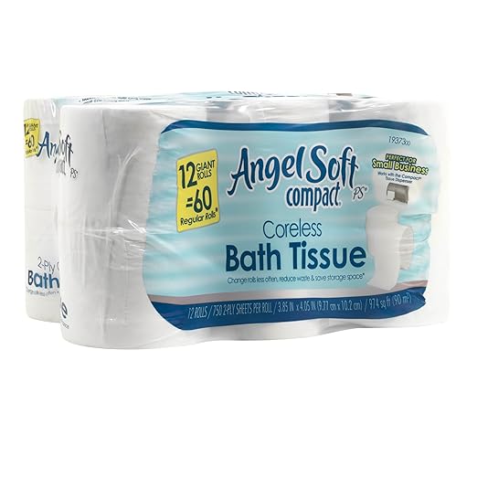 Georgia-Pacific Angel Soft Professional Series Compact Premium Embossed Coreless 2-Ply Toilet Paper by GP PRO 1937300 12 Rolls Per Case White