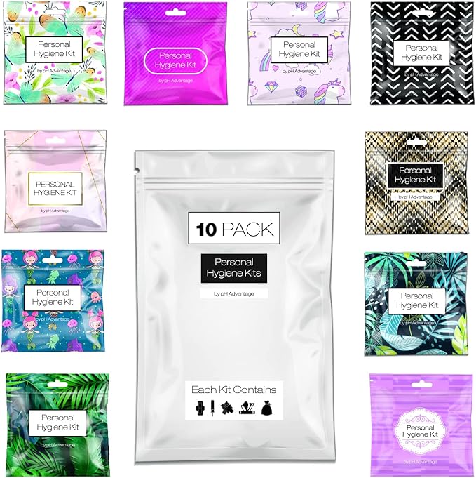 Assorted Menstrual Kit All-in-One 60 Pack | Convenience on The Go | Period Kit Pack for Travelling, Tweens & Teenagers or just When You’re Out | Individually Wrapped Feminine Hygiene Product
