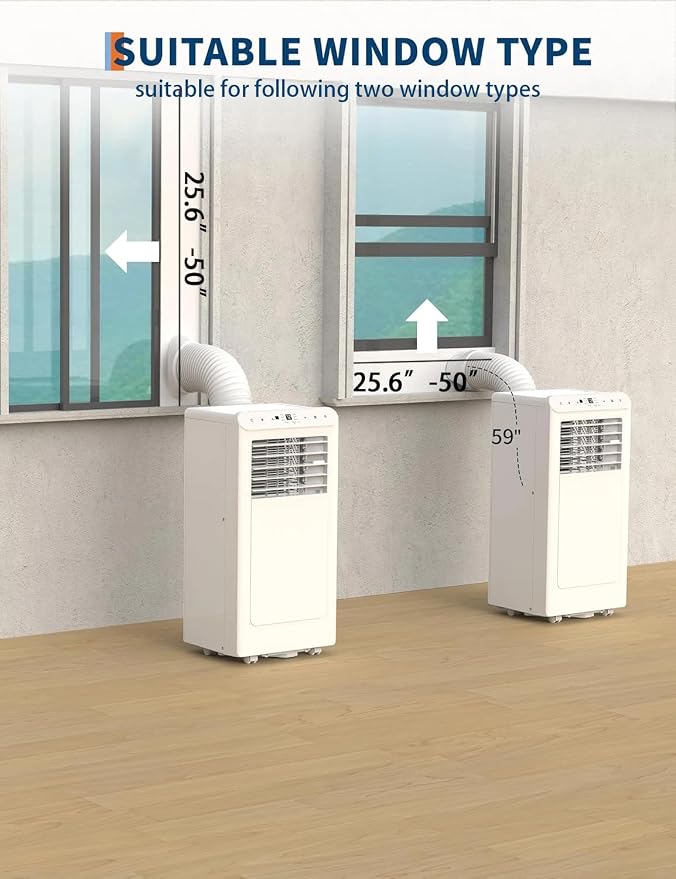 Garvee 8,000 BTU Portable Air Conditioner, 3-in-1 Portable AC Unit with Cool, Dehumidifier & Fan Modes, Covers Rooms up to 350sq.ft, Sleep Mode, Remote Control, Timer & Full Window Kit