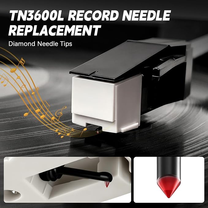 9-in-1 Vinyl Record Cleaning Kit,Turntable Cleaner Set with 2 TN3600L Replacement Stylus Needles,Velvet Brush,Anti-Static Record Brush,Nano Brush,Stylus Brush,Cleaning Cloth for LP Albums