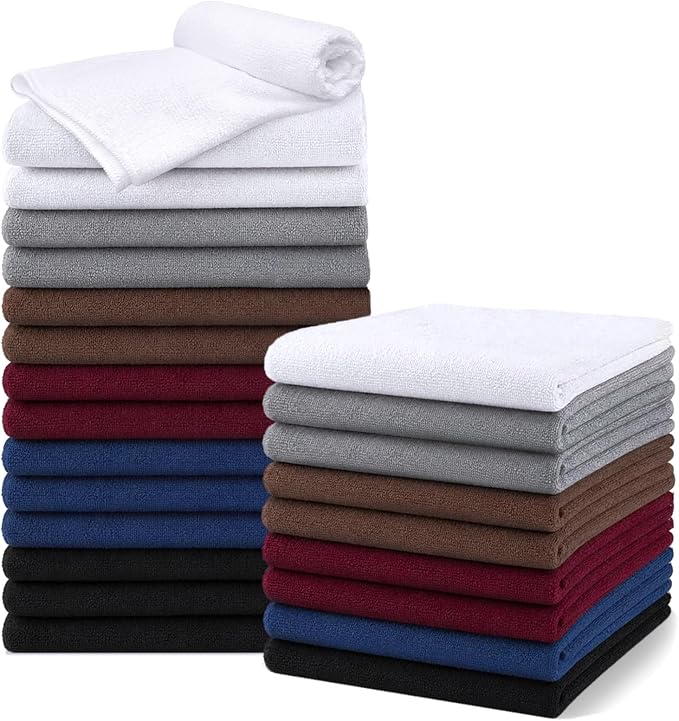 UNIMADE Salon Towels 24 Pack, Microfiber Barber Towels Bulk | (16x29 inches) Hair-Drying Cloth Super Soft Hand Cloth for Gym, Bath, Spa and Home Beauty Care(Not Bleach Proof) - Multicolor