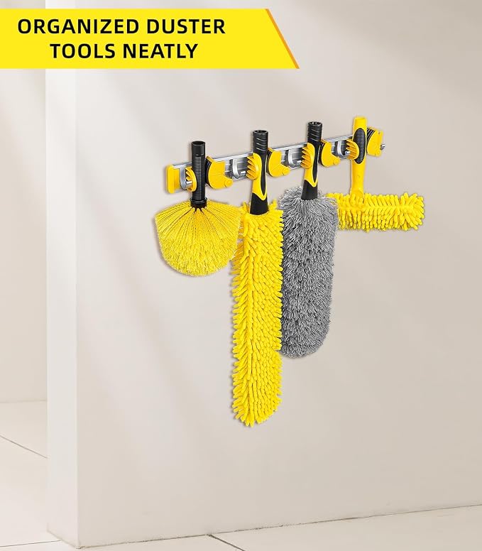 28 Foot High Ceiling Duster Kits with 24ft Heavy Duty Extension Pole, High Reach Duster for Cleaning,Microfiber Feather Duster,Cobweb Duster,Ceiling Fan Duster,Window Squeegee & Cleaner