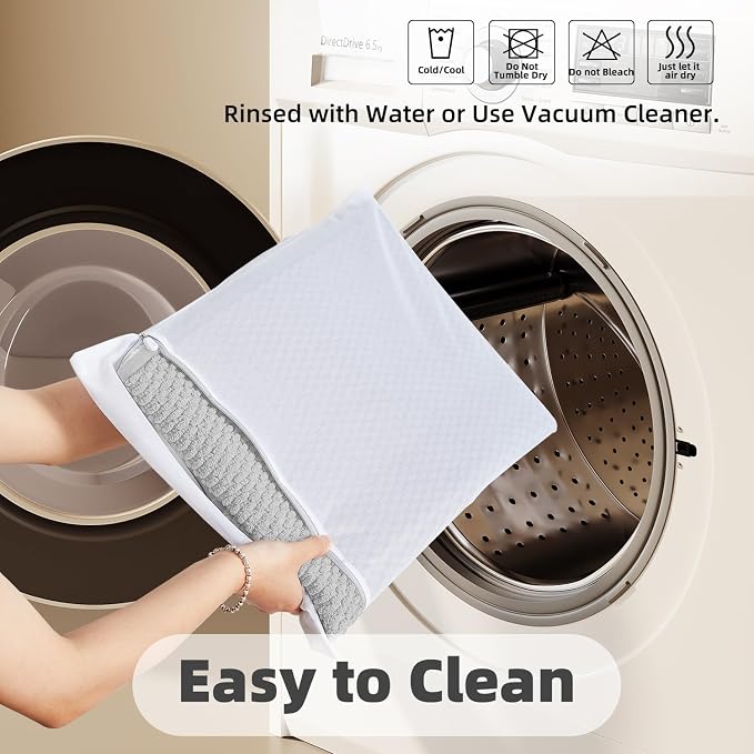 TYUU Bathroom Rugs Non Slip Washable, Super Absorbent Thin Bath Mat Small Quick Dry Low Pile Bathroom Rug, Light Grey 16"x24"