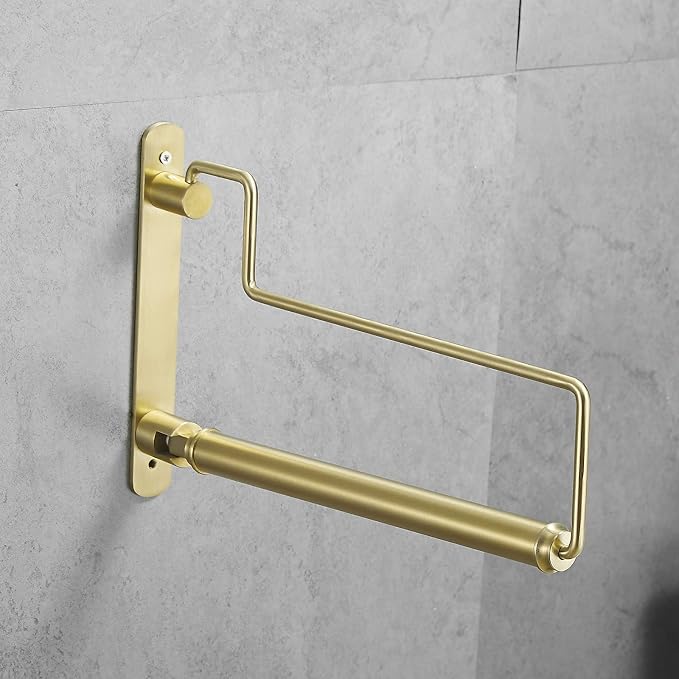 Clothes Hanger Gold Brushed Folding Clothes Drying Rack Wall-Mounted Clothes Organizer for Laundry Room Closet