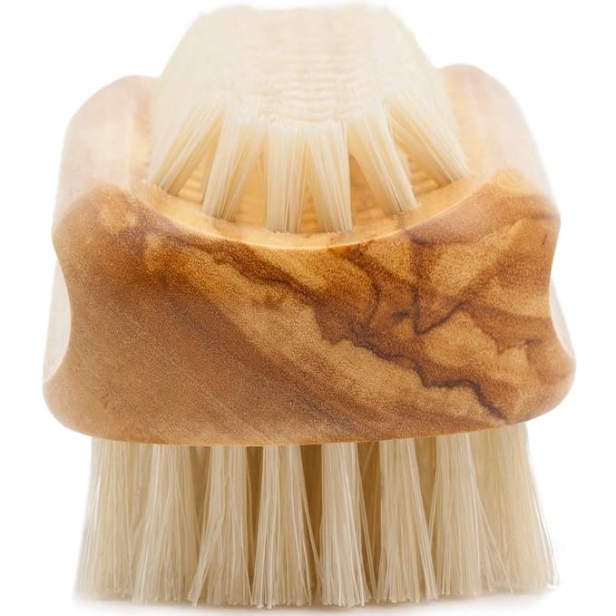 Genuine Boar Bristle Nail Brush with Real Olive Wood Handle MADE IN GERMANY