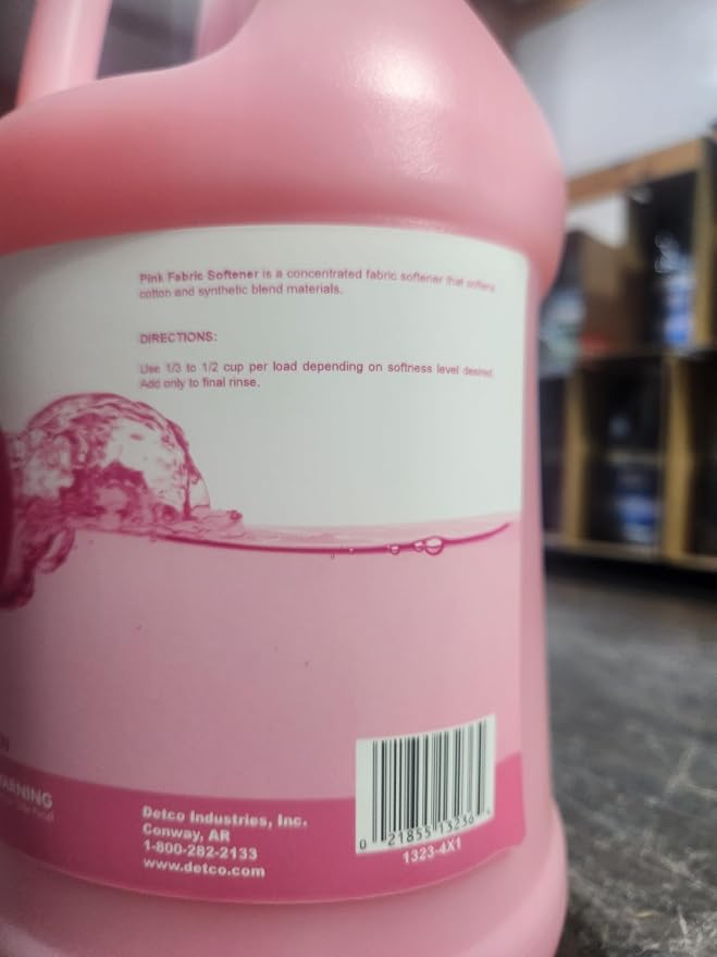 Pink Fabric Softener Concentrate - Odor Removing Freshener,Safely Clean 256 Loads Per Gallon, 1/2 Ounce Per Load, Heavy Duty Concentrated Commercial Formula, 1 Liquid Gallon Bottle, Pack of 1