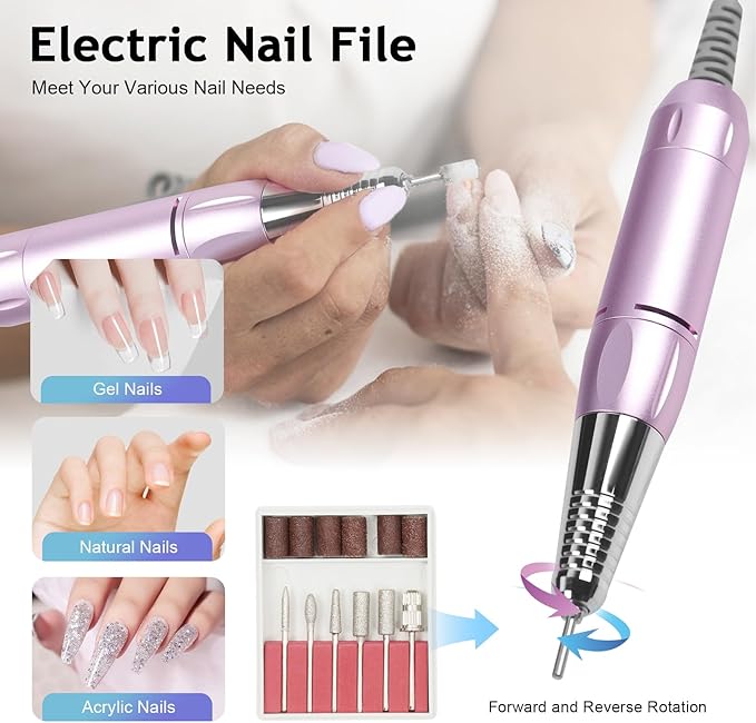 Gropyong 5 in 1 Nail Dust Collector for Polygel Acrylic Nails with Electric Nail Drill+UV Gel Nail Dryer Lamp+LED Desk Lamp+Hand Cushion,Professional Dust Collector for Nails Salon & Home Manicure
