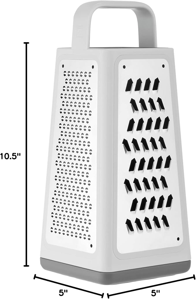 ZWILLING Z-Cut Tower Multifunctional Box Grater, Faster Grating Technology, Cheese Grater, Zester, Garlic grater, Slicer, Rasp Grater and more, Gray